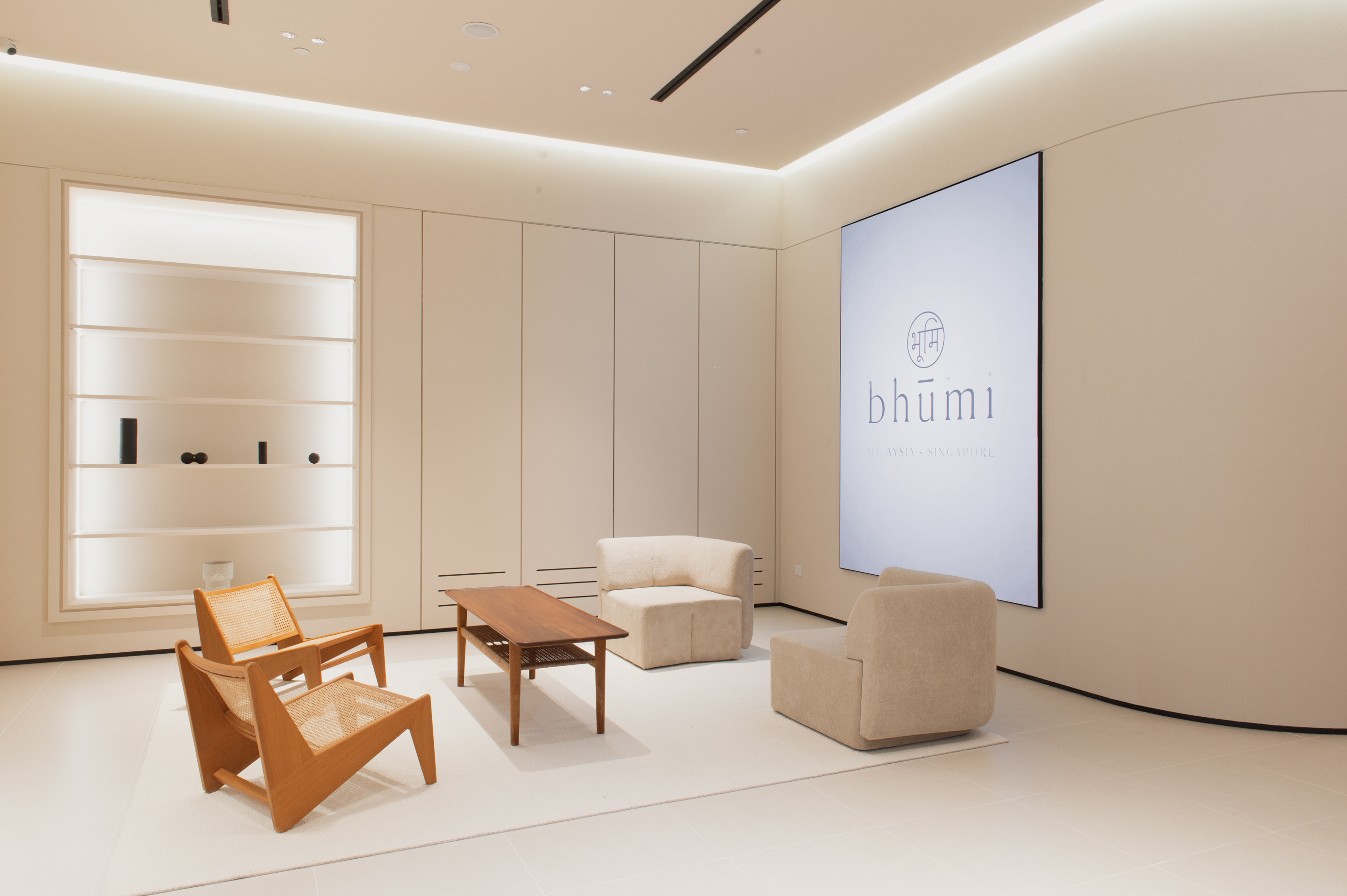 The lounge at the bhūmi flagship, Pavilion Damansara Heights